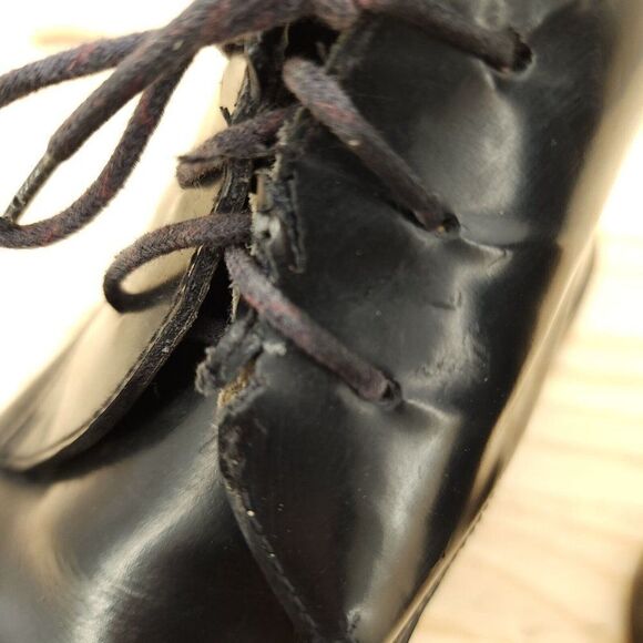 Vtg Gordon Rush Men Boots Sz 11 Black Leather Y2K Retro Square Toe Chukka Defect - Picture 12 of 12